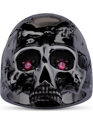 Makdis Pırlanta 0.20 Karat Yakut Kurukafa Erkek Pırlanta Yüzük