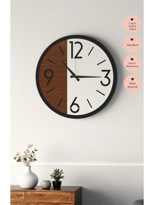Lupokraft Ahşap Duvar Saati 48 cm – Minimal Tasarım