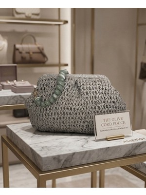 Atlasın Evreni El Örgüsü Renkli Çanta Gri - Standart