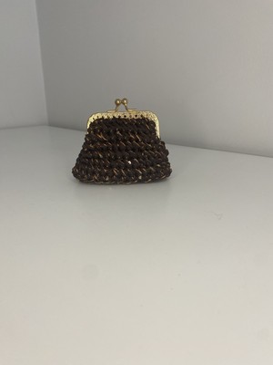 Atlasın Evreni Renkli Bozuk Para Cüzdanı Kahve Simli - Standart