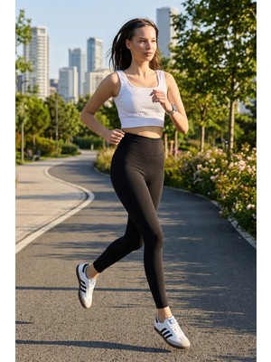 Segnante Kadın Yüksek Bel Toparlayıcı Siyah Spor Tayt