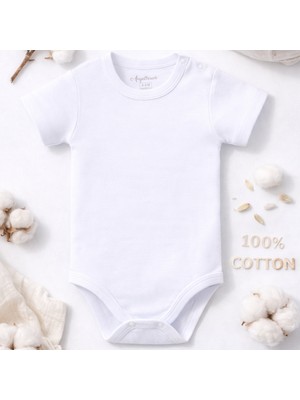 Angeltouch %100 Pamuklu Kız Erkek Body Kısa Kol Penye Zıbın Atlet Basic