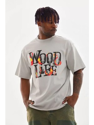 Hiccup Erkekler Janes Oversize Bisiklet Yaka T-Shirt Gri