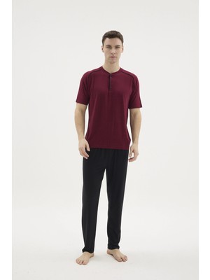 Kocabey KKT-26153 Erkek Midi Yaka Pijama Takımı