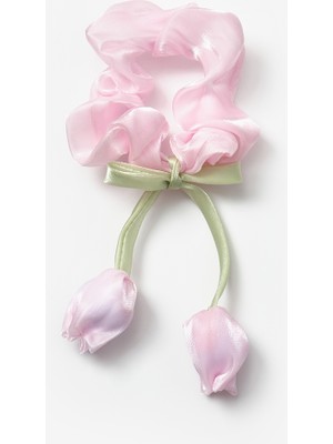 Le Mabelle Pembe Lale Figürlü Kız Çocuk Lastik Toka