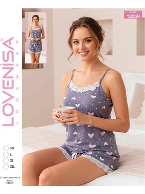 Ang Butik Lovenisa 12059 Kadın Şortlu Takım