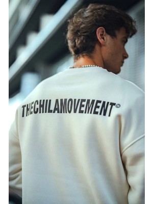 Hiccup Erkekler Janes Oversize Bisiklet Yaka Sweatshirt Beyaz