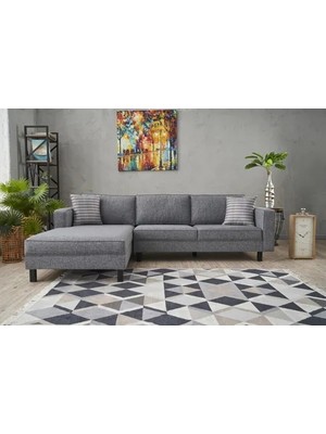 Vivense Kale Serisi L Köşe Koltuk, Keten Gri, Sol Köşe