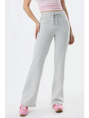 Hiccup Kadınlar Busem Lastikli Bel Flare Pantolon Gri