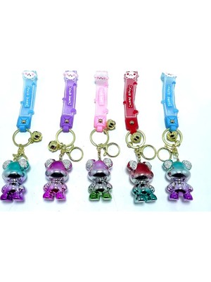 Prativas Taşlı Ayıcık Silikon Anahtarlık