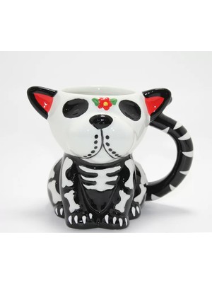 Prativas Day Of The Dead Figürlü 3D Kabartmalı Porselen Kupa