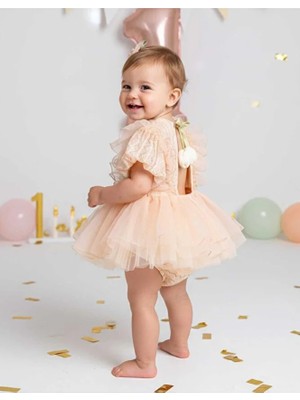 ministok Tulip Sırt Detaylı Kız Bebek Romper
