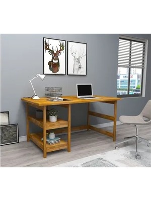 Vivense Woodface City Doğal Ahşap Çalışma Masası, Meşe