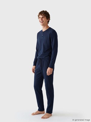 LC Waikiki Lc Waıkıkı Lacivert Standart Kalıp Erkek Pijama Takım