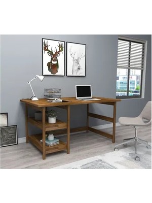 Vivense Woodface City Doğal Ahşap Çalışma Masası, Ceviz