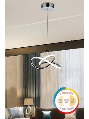 Kendal Duru Krom Modern Tekli Sarkıt Avize 3 Renk Işık Salon Mutfak Yatak Odası