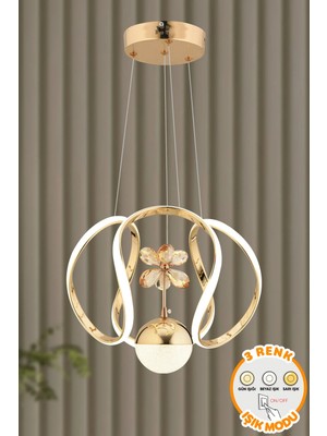 Kendal Inci Gold Modern Tekli Sarkıt Avize 3 Renk Işık Salon Mutfak Yatak Odası