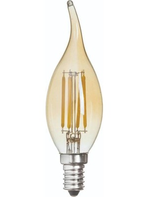 Kendal Global K2 KES600 4W E14 Günışığı LED Flamanlı Kıvrık Buji Rustik Ampul