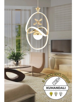 Kendal Gold Modern Sarkıt Avize 3 Renk Işık Salon Mutfak Yatak Odası