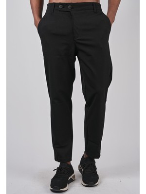 Ex-pent Erkek Dokuma Kumaştan Siyah Regular Fit Klasik Pantolon