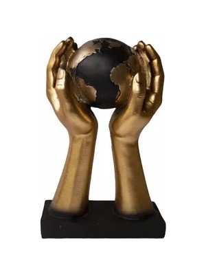 Vivense Elde Dünya Obje Siyah Gold