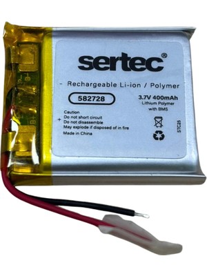 Dorasan Sertec 582728 3.7V 400 Mah Li-Polymer Pil (DEVRELI/1.5A)
