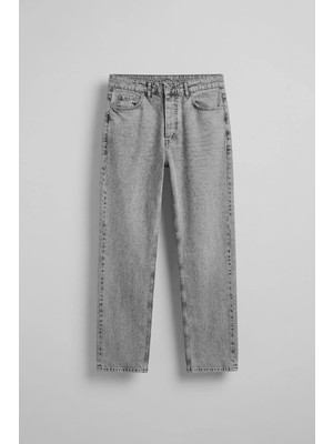 Abluka Online Erkek Baggy Soluk Efekt Jean Pantolon Gri