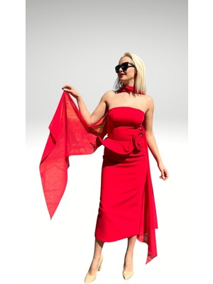 Carmen  Elbıse Mdı Straplez Sallı