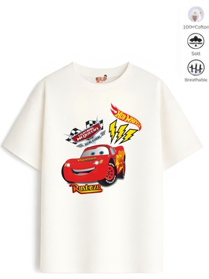 Belya Kids Wear Erkek Çocuk Tam Kalıp Araba Tasarım 61 Oversize Tişört Renk