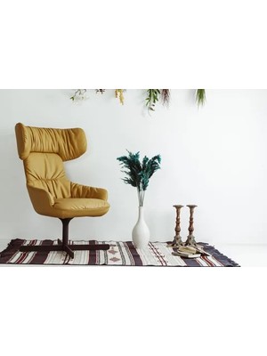 Vivense Seramik Vazo ve 15 Adet Pampas, Beyaz Yeşili