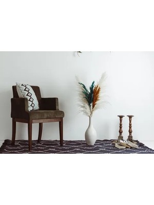 Vivense Seramik Vazo ve 10 Adet Pampas, 2 Adet Pamuklu Pampas