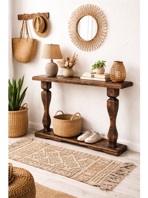 Feyza Design Masif Ahşap Eskitme Dresuar 100X20X90 cm - Kolay Kurulum