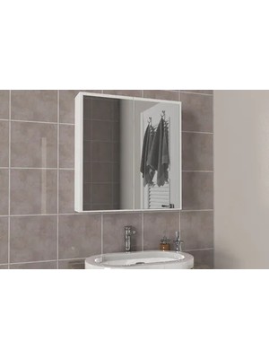 Vivense Dorpek Priya Çok Amaçlı Banyo Dolabı, Aynalı, Beyaz