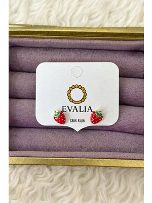 Evalia Çilek Figürlü Çocuk Küpe