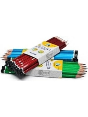 Hakay 12'li Köşeli Mercanlı Kurşun Kalem Seti, Hb Derece