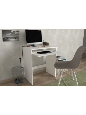 Vivense Dorpek Gilda Bilgisayar Pc Çalışma Laptop Masası, Beyaz