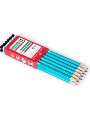 Hakay Köşeli Mercanlı Kurşun Kalem - 12’li Set