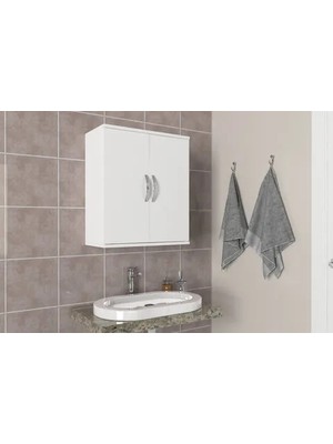 Vivense Dorpek Ravi Üst Banyo Dolabı, Beyaz