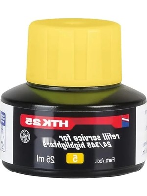 Hakay Fosforlu Kalem Yedek Mürekkep, Sarı, 25 ml