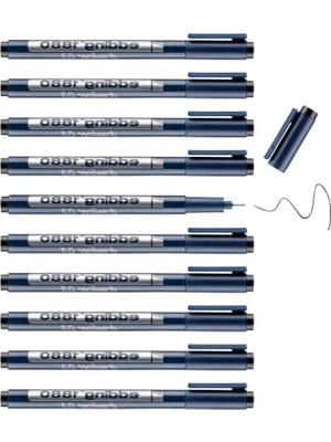 Hakay Teknik Çizim Kalemi Seti | 0,3 mm Çizgi Genişliği | 10'lu Siyah Kalem