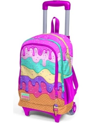 Hakay Işıklı Tekerlekli Çekçek Çanta - Kız Çocuklar Için Rengarenk