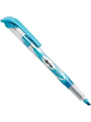 Hakay Şeffaf Gövdeye Sahip Fosforlu Likit Mürekkep Kalemi, Mavi