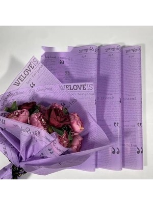 Hakay Mor Renk Çiçek Buket Kağıdı - 10 Sayfa