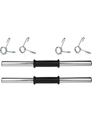 Hakay 2 Adet 40 cm Krom Dambıl Barı ve 4 Adet Çelik Sıkıştırma Yayı