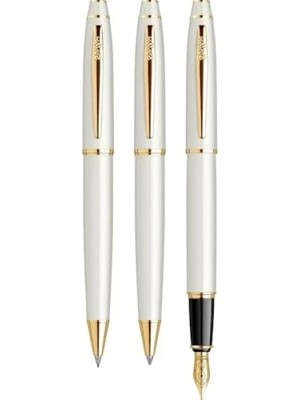 Hakay Dolma Kalem ve Tükenmez Kalem Takımı - Inci Beyazı