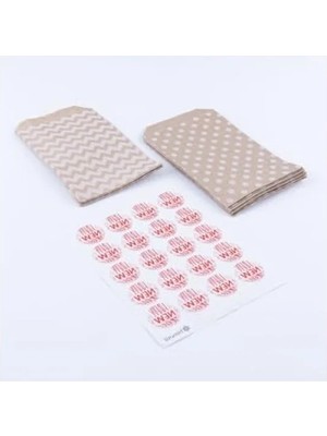 Hakay 20 Adet Puantiye ve Zikzak Desenli Kese Kağıdı Seti