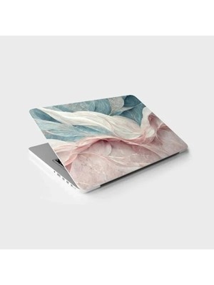 Hakay Pastel Pembe Ebru Desenli Laptop Sticker