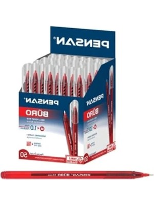 Hakay Kırmızı Tükenmez Kalem - 1 Mm, 50'li Kutu