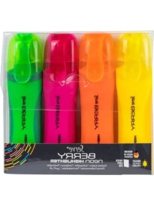 Hakay Fosforlu Kalem Seti - Neon Renkler, 4'lü Paket