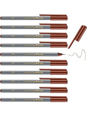 Hakay Kahverengi Fineliner Kalem Seti - 10 Adet - 0,3 mm Uç
